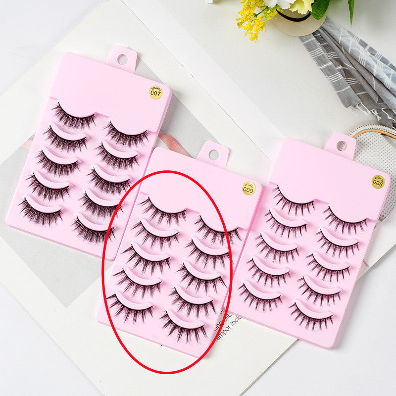 5 Pairs Anime-Inspired Manga Lashes for Cosplay - Natural Wispy Korean Makeup False Eyelashes