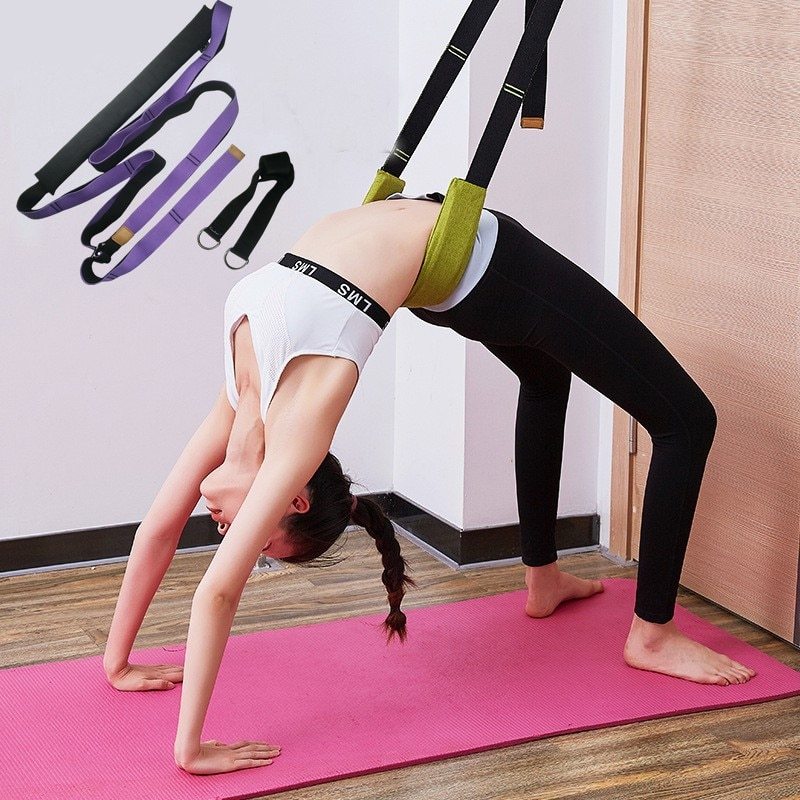 Yoga Stretching Strap Set with Hand Ring and Lumbar Pad