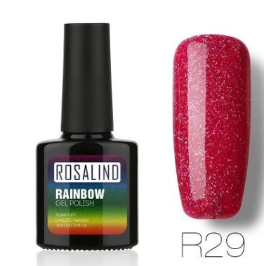 Rainbow UV-Gel-Nagellack-Set von Rosalind – ungiftiges, langanhaltendes Phototherapiesystem