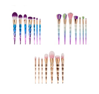 7-Piece Diamond Makeup Brush Set for Flawless Foundation Application