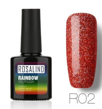 Rainbow UV-Gel-Nagellack-Set von Rosalind – ungiftiges, langanhaltendes Phototherapiesystem