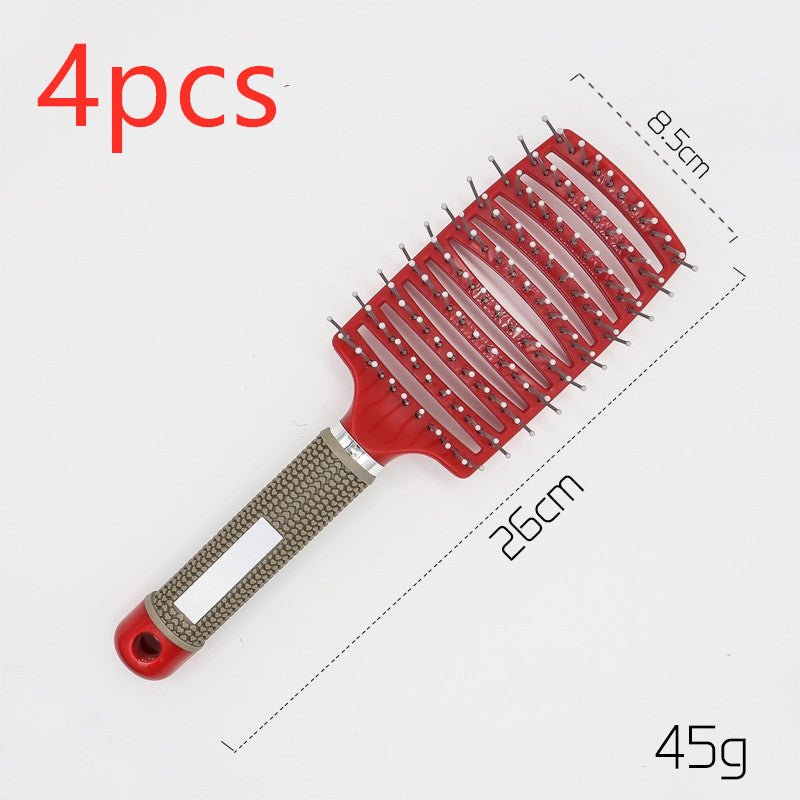 Spazzola districante con setole e nylon con massaggio del cuoio capelluto: soluzione anti-ciuffo per le donne™