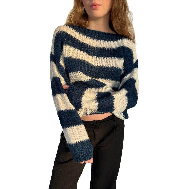 Casual All-Season Long-Sleeve Knitted Pullover Sweater