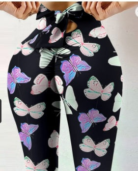 Hip-Lifting Sweatpants Leggings with Bow Detail for Women