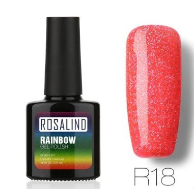 Rainbow UV-Gel-Nagellack-Set von Rosalind – ungiftiges, langanhaltendes Phototherapiesystem