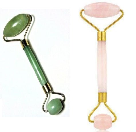 Beauty Jade Roller Set für Gesichtsmassage - Schönheitswerkzeug aus Naturstein