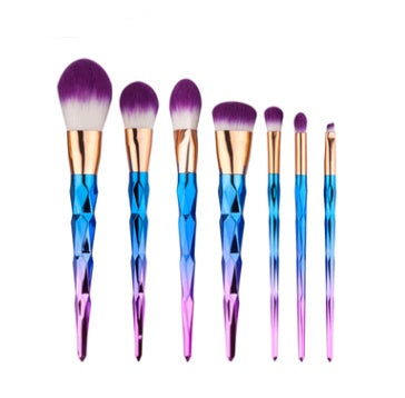 7-Piece Diamond Makeup Brush Set for Flawless Foundation Application