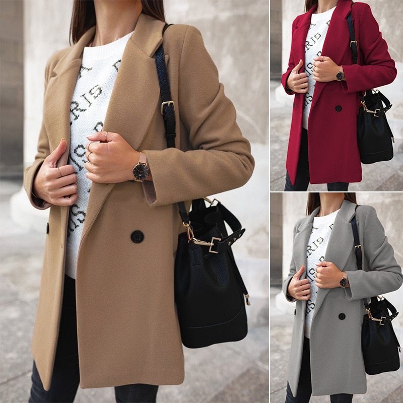 Chic Slim-Fit Women's Overcoat