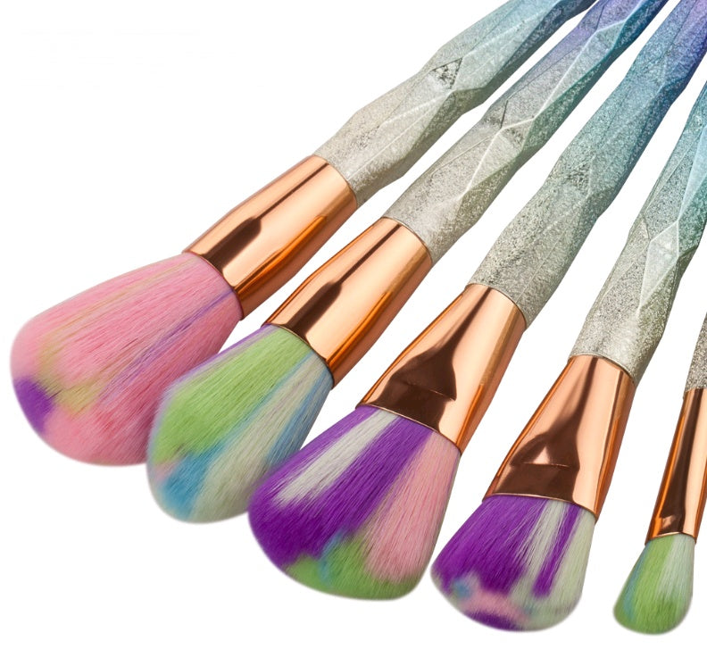 7-Piece Diamond Makeup Brush Set for Flawless Foundation Application