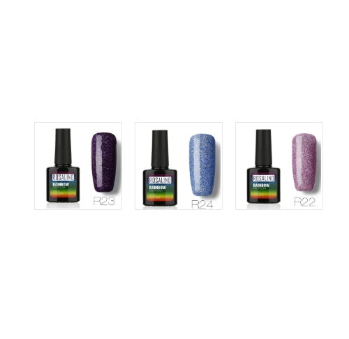 Rainbow UV-Gel-Nagellack-Set von Rosalind – ungiftiges, langanhaltendes Phototherapiesystem