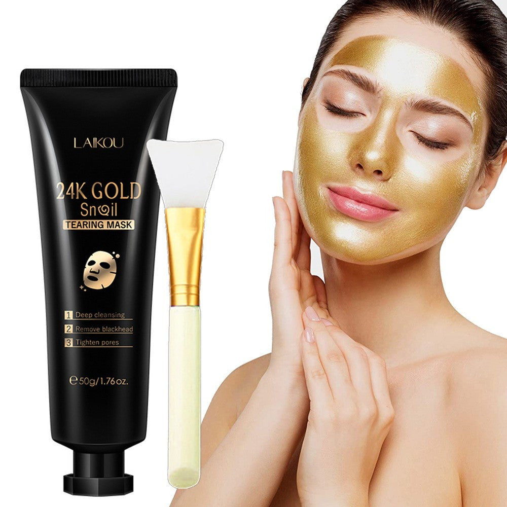 Hydrating Gold Foil Snail Peel-Off Mask with Eyebrow Shaving Knife