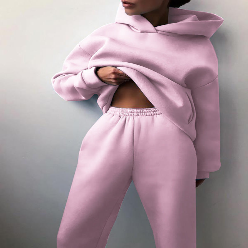 Stylish Women's Hooded Sweater and Tracksuit Set