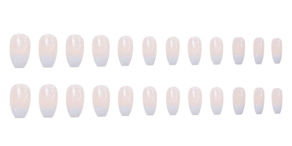 Fashionable Ballet White Gradient False Nail Patch Set