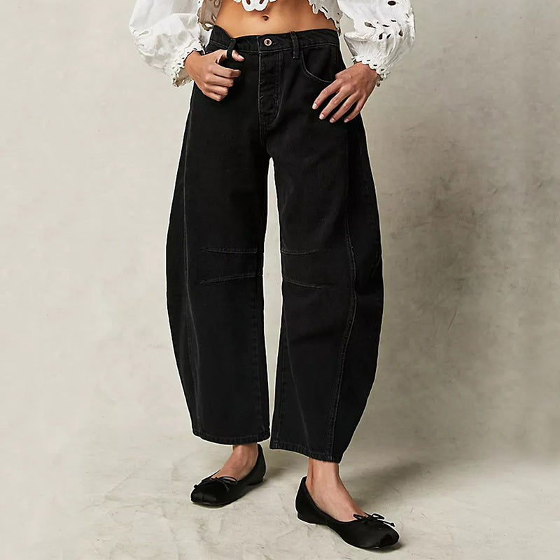 Chic Summer Wide-Leg Cotton Trousers for Women - Commuter Style