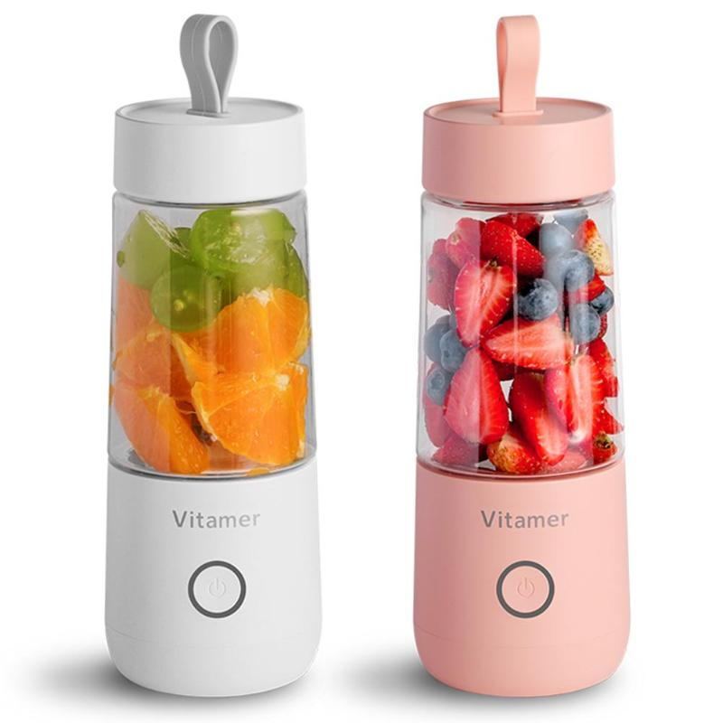 Tragbare, über USB wiederaufladbare Mixer-/Entsafterflasche - 350 ml weißer Smoothie-Becher