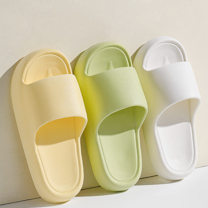 Stylish Solid Thick-Soled Non-Slip Slippers for Home and Bathroom - Unisex House Shoes