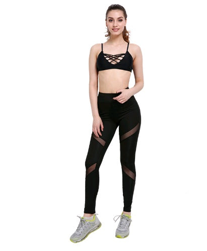 Butterfly Mesh Yoga Leggings with Quick-Dry Milk Silk Fabric