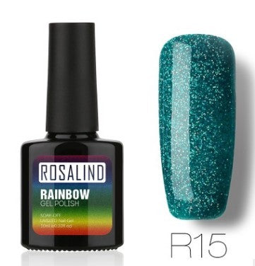 Rainbow UV-Gel-Nagellack-Set von Rosalind – ungiftiges, langanhaltendes Phototherapiesystem