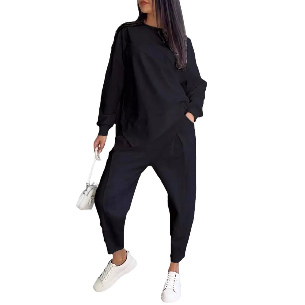 Women's Casual Long-Sleeve Irregular Sweater and Pants Set