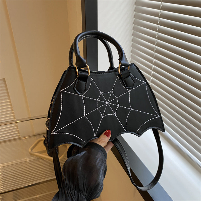 Borsa a tracolla a forma di ragnatela ispirata ad Halloween - Elegante borsa a tracolla da donna con manico