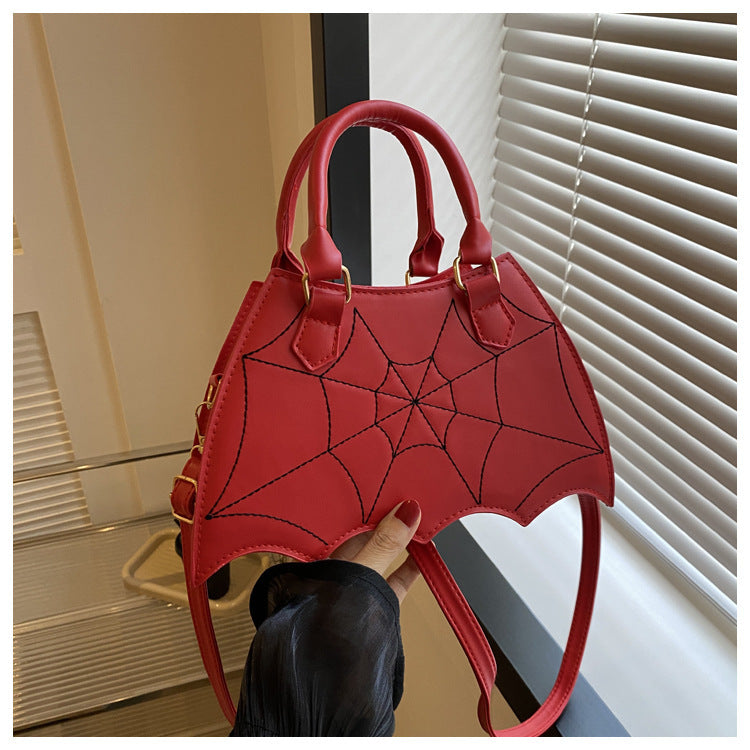 Borsa a tracolla a forma di ragnatela ispirata ad Halloween - Elegante borsa a tracolla da donna con manico