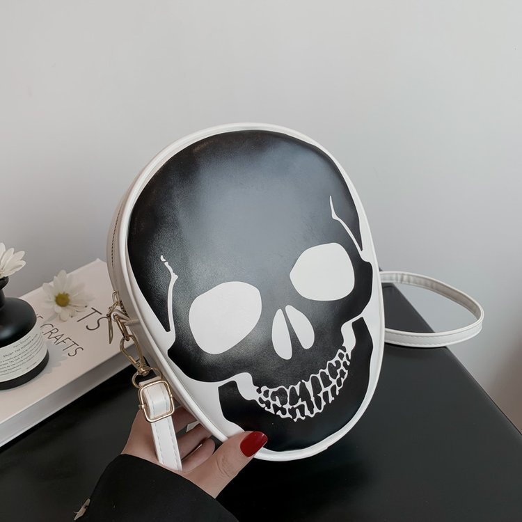 Whimsical Skull Messenger Bag for Kids and Couples - Waterproof and Anti-Theft Outdoor Shoulder Bag