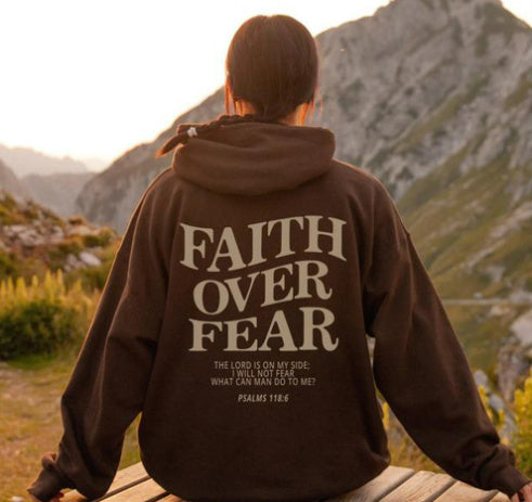 Faith Over Fear Pullover Hoodie, christliches inspirierendes Sweatshirt, Bibelvers-Kleidung