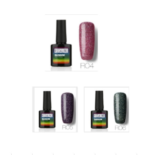 Rainbow UV-Gel-Nagellack-Set von Rosalind – ungiftiges, langanhaltendes Phototherapiesystem