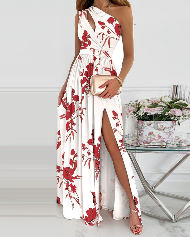 Floral Print Asymmetric Long Dress - Chic Women's Summer Apparel