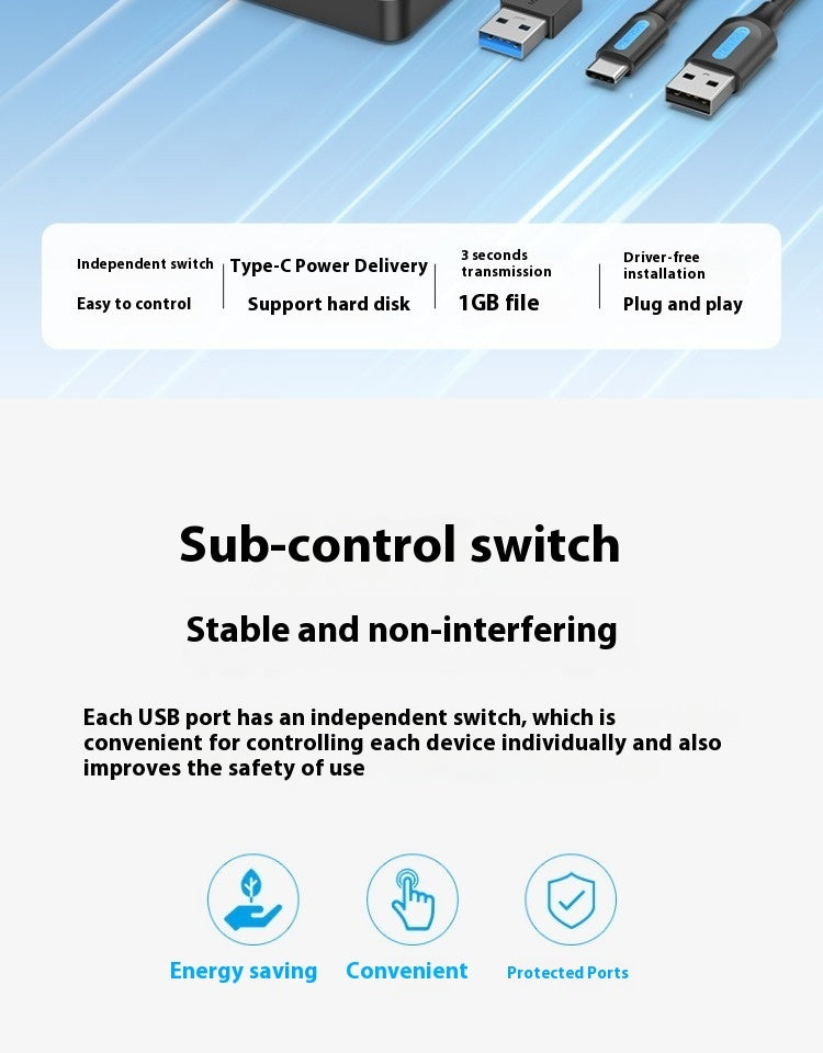 Vention USB Extender Erweiterung Dock Dockingstation Extender Multi-Interface-Stecker