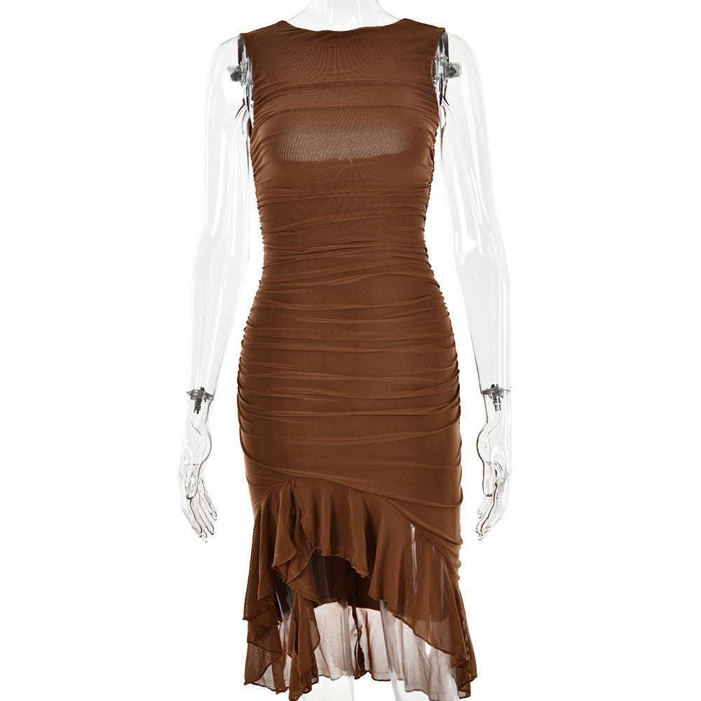 Summer Chic Sleeveless Bodycon Dress - Women's Elegant Party Wear