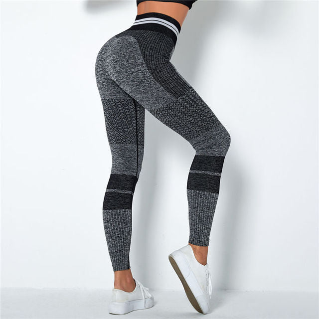 Energy Stripe Yoga Leggings - Men's Loose Fit Knit Sports Pants