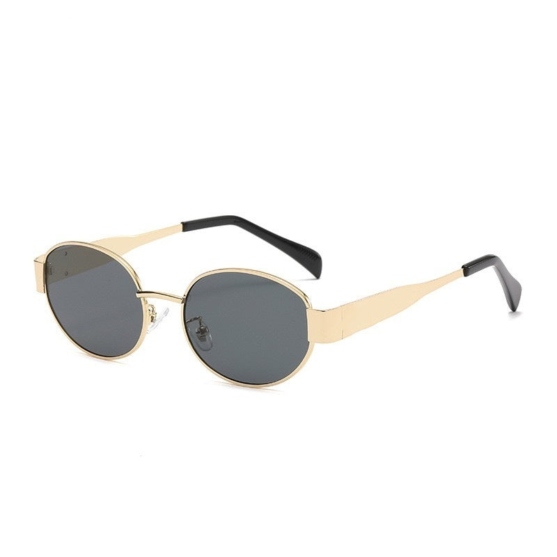 Retro Metal Oval Sunglasses with Customizable Frame Options