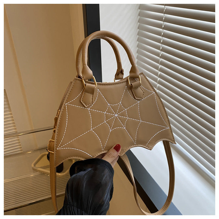 Borsa a tracolla a forma di ragnatela ispirata ad Halloween - Elegante borsa a tracolla da donna con manico