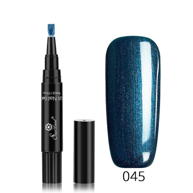 Penna per nail art in gel glitterato - Smalto ibrido 3 in 1 per design di unghie professionali