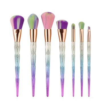 7-Piece Diamond Makeup Brush Set for Flawless Foundation Application