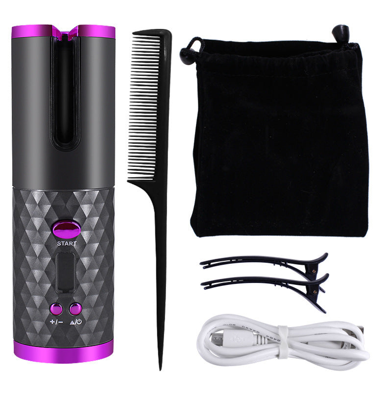 Cordless Auto Curler with LCD Display and Rechargeable Feature