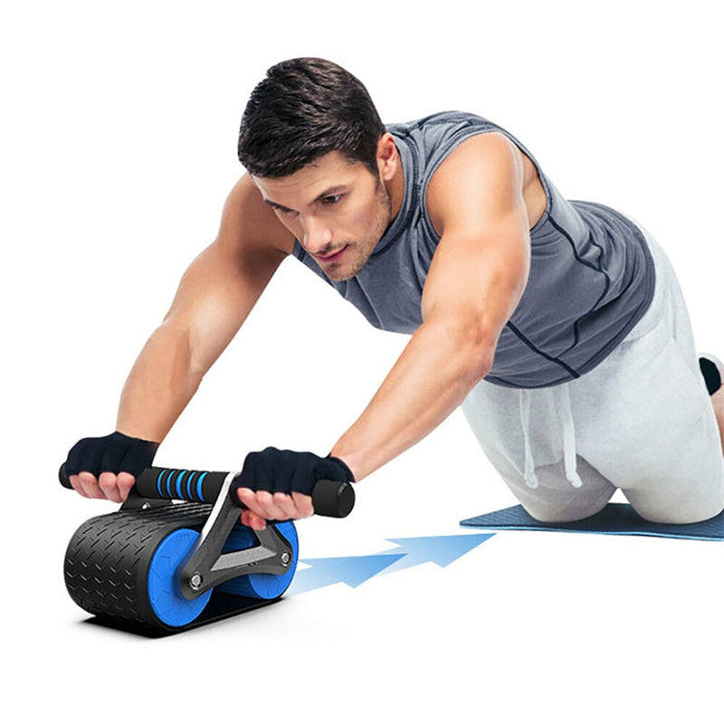 Abdominal Muscle Training Wheel with Automatic Rebound Feature - Home Fitness Equipment