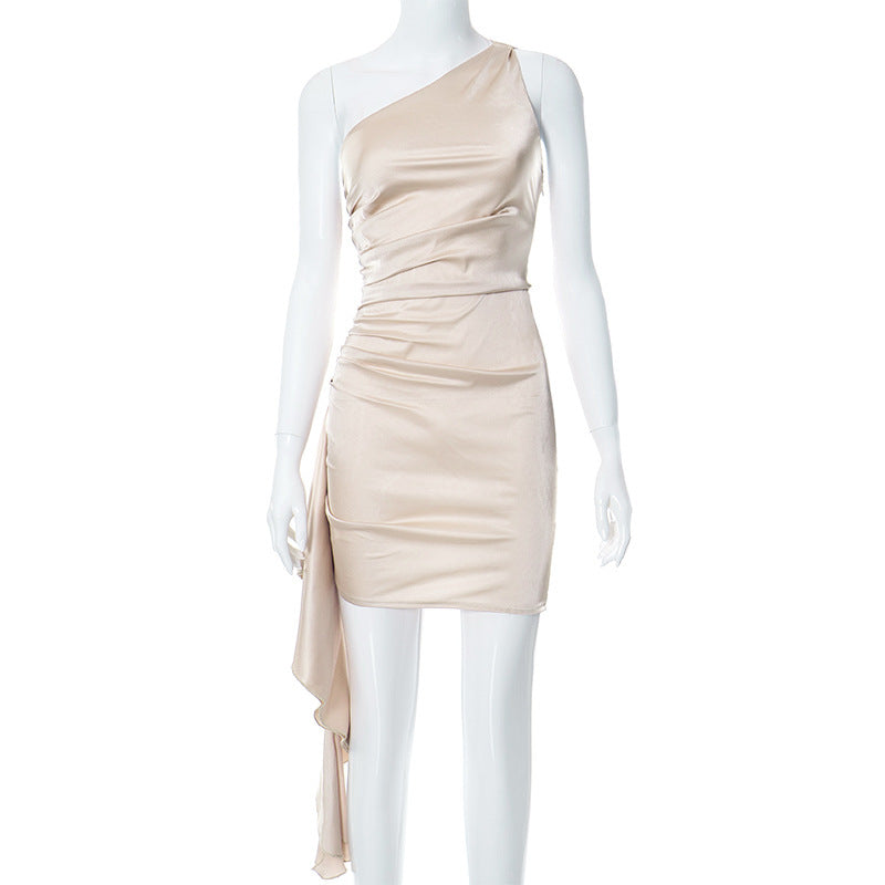 Stilvolles One-Shoulder-Minikleid mit rückenfreiem Detail – Party- und Hochzeitskleidung für Damen