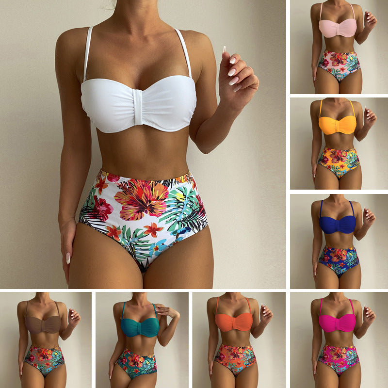 Floral Bliss Adjustable Strap Bikini Set for Women