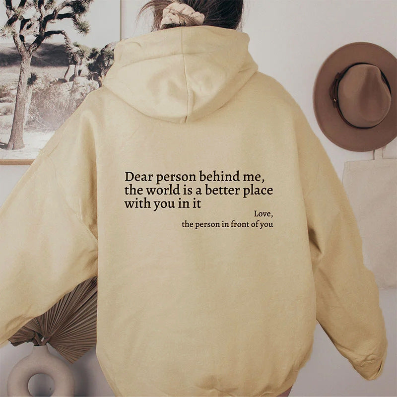 Inspirational Message Hoodie with Kangaroo Pocket – Unisex Trendy Pullover with Long Sleeves and Adjustable Drawstring