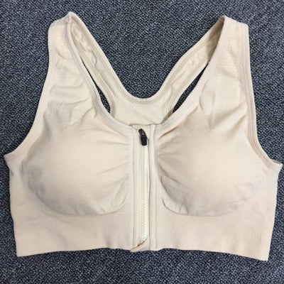 Reggiseno sportivo con cerniera frontale e ferretto - Canotta da yoga antiurto e traspirante Top da corsa da donna