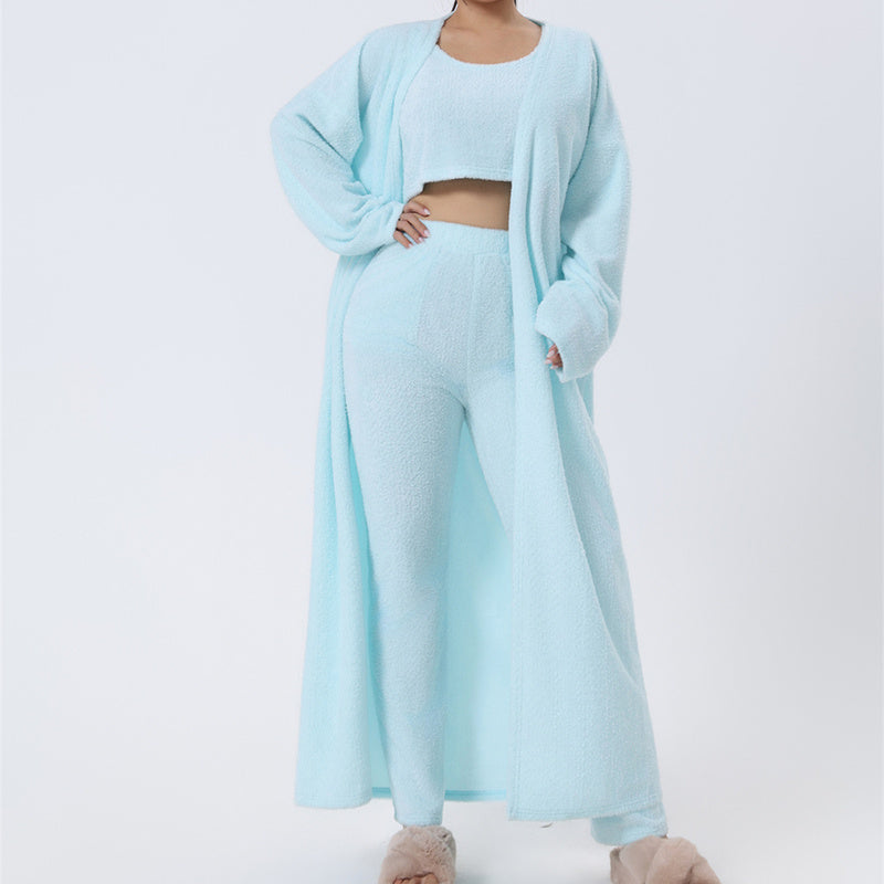 Chic 3 Piece Winter Lounge Set, Soft and Cozy Pajama Ensemble, Stylish Matching Loungewear, Perfect for Relaxing at Home