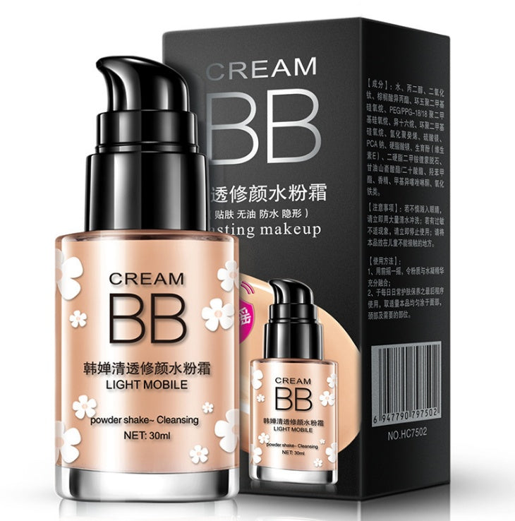 Moisturizing Nude Makeup BB Cream with Concealer - 30ml Hydrating Formula