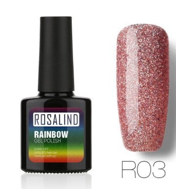 Rainbow UV-Gel-Nagellack-Set von Rosalind – ungiftiges, langanhaltendes Phototherapiesystem