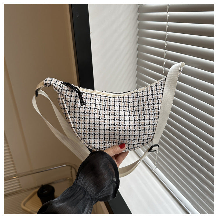 Chic Plaid Casual Dumpling Crossbody Bag for Women