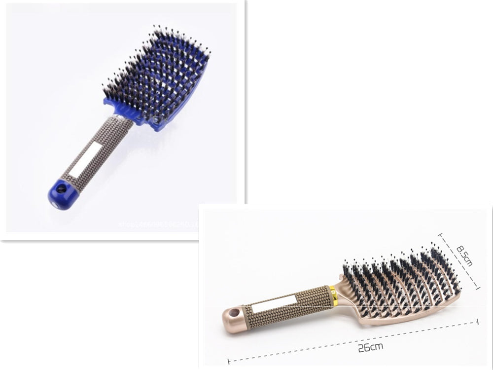 Detangling Bristle & Nylon Hairbrush with Scalp Massage: Anti-Klit Solution for Women™