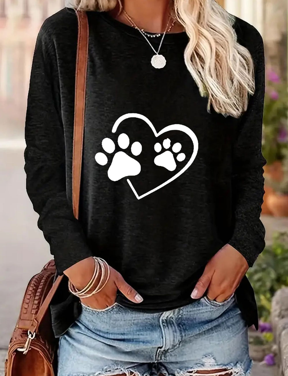 Women's Relaxed Fit Long-Sleeve T-Shirt for Spring and Autumn