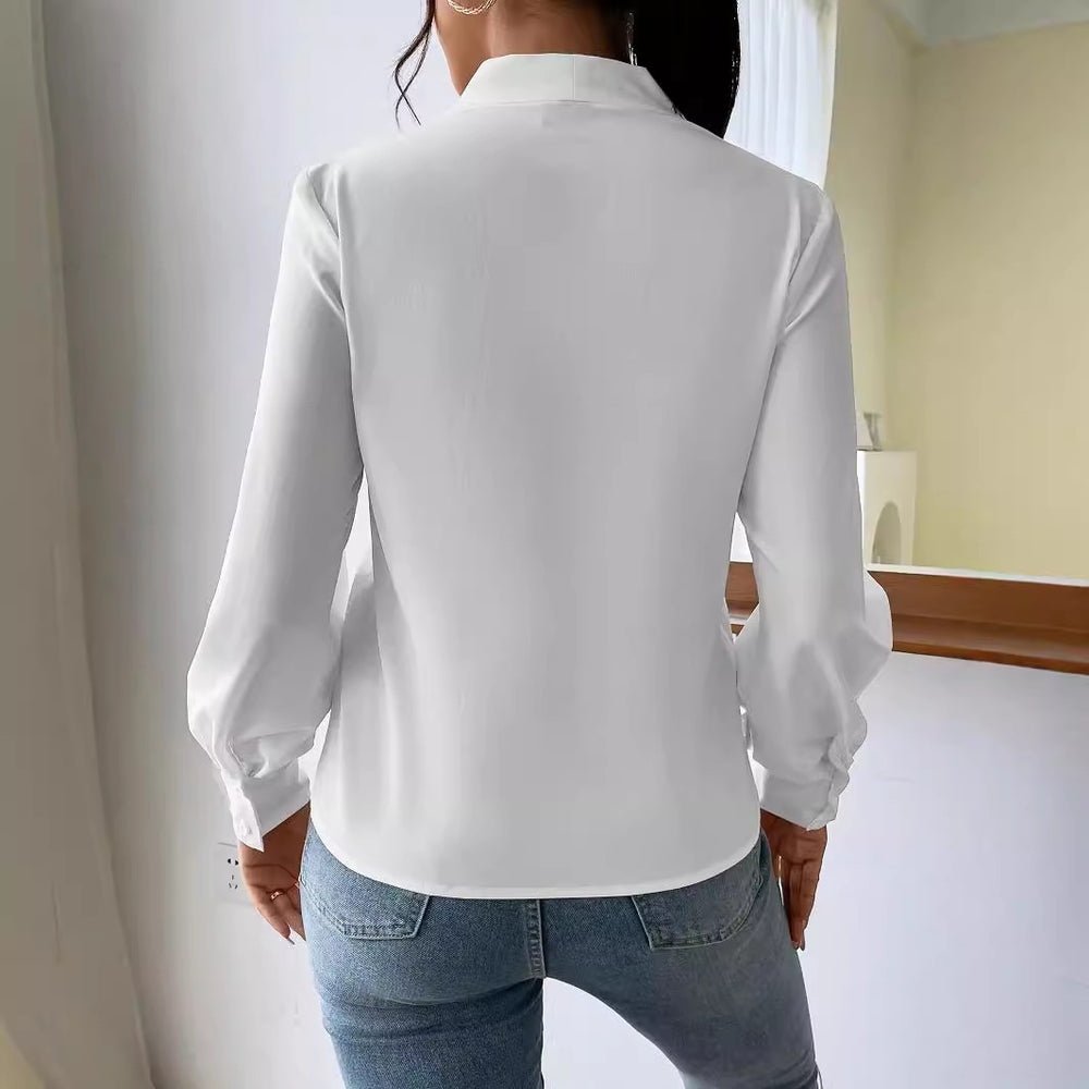 V-neck Long Sleeve Loose Fit Top