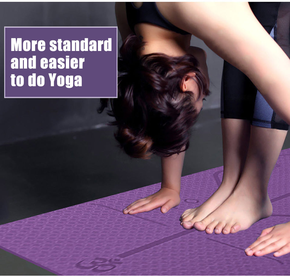 Pro Line TPE Yoga Mat for Beginners with Position Guide